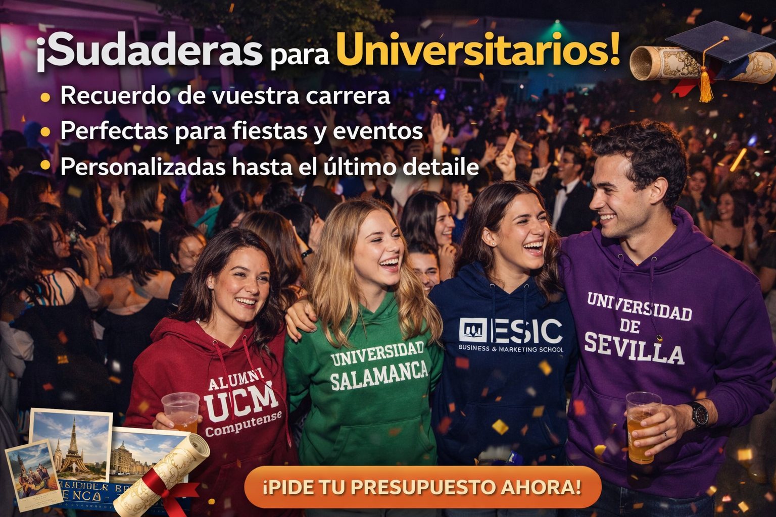 Sudaderas para eventos personalizadas