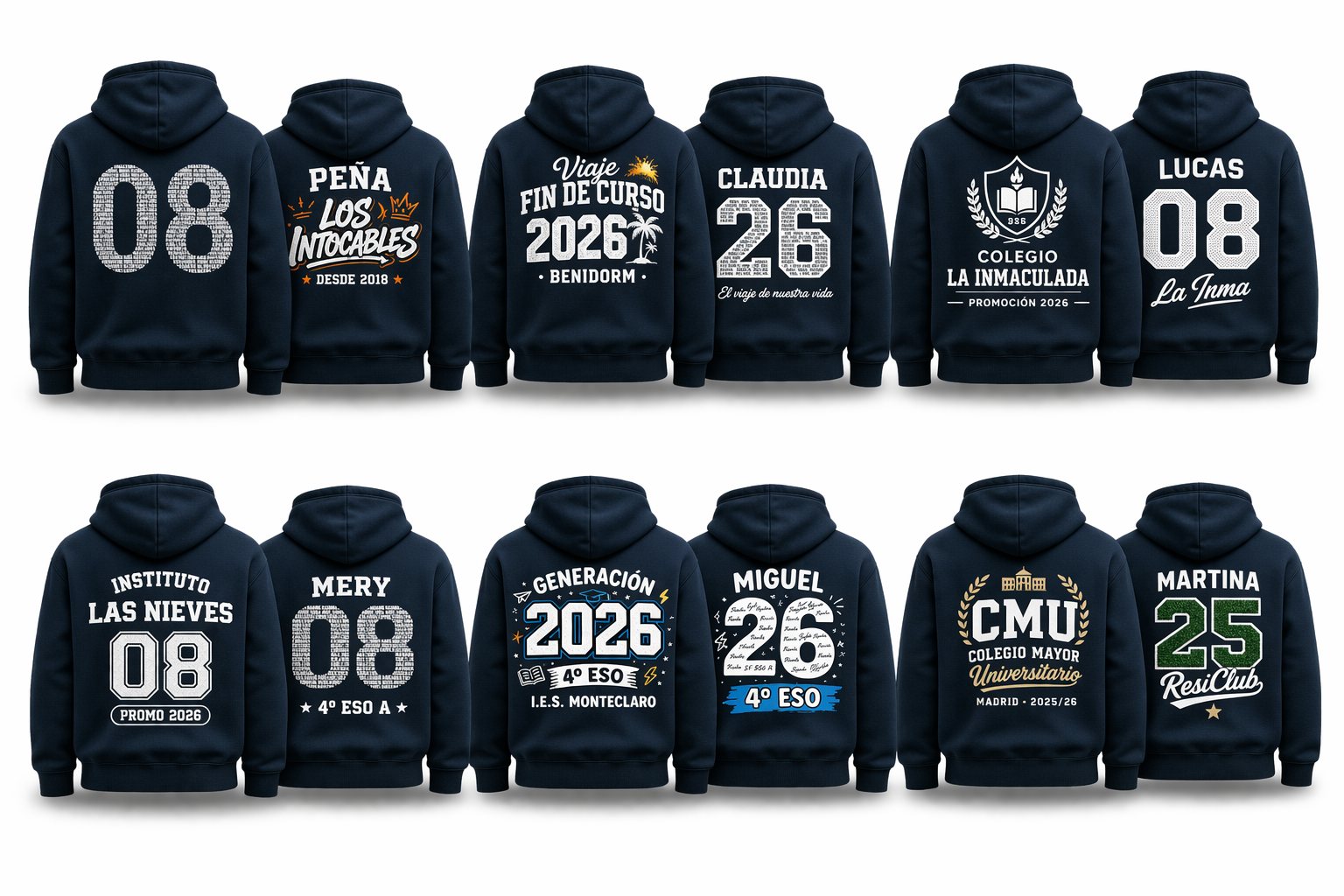 Sudaderas universitarias personalizadas por carrera